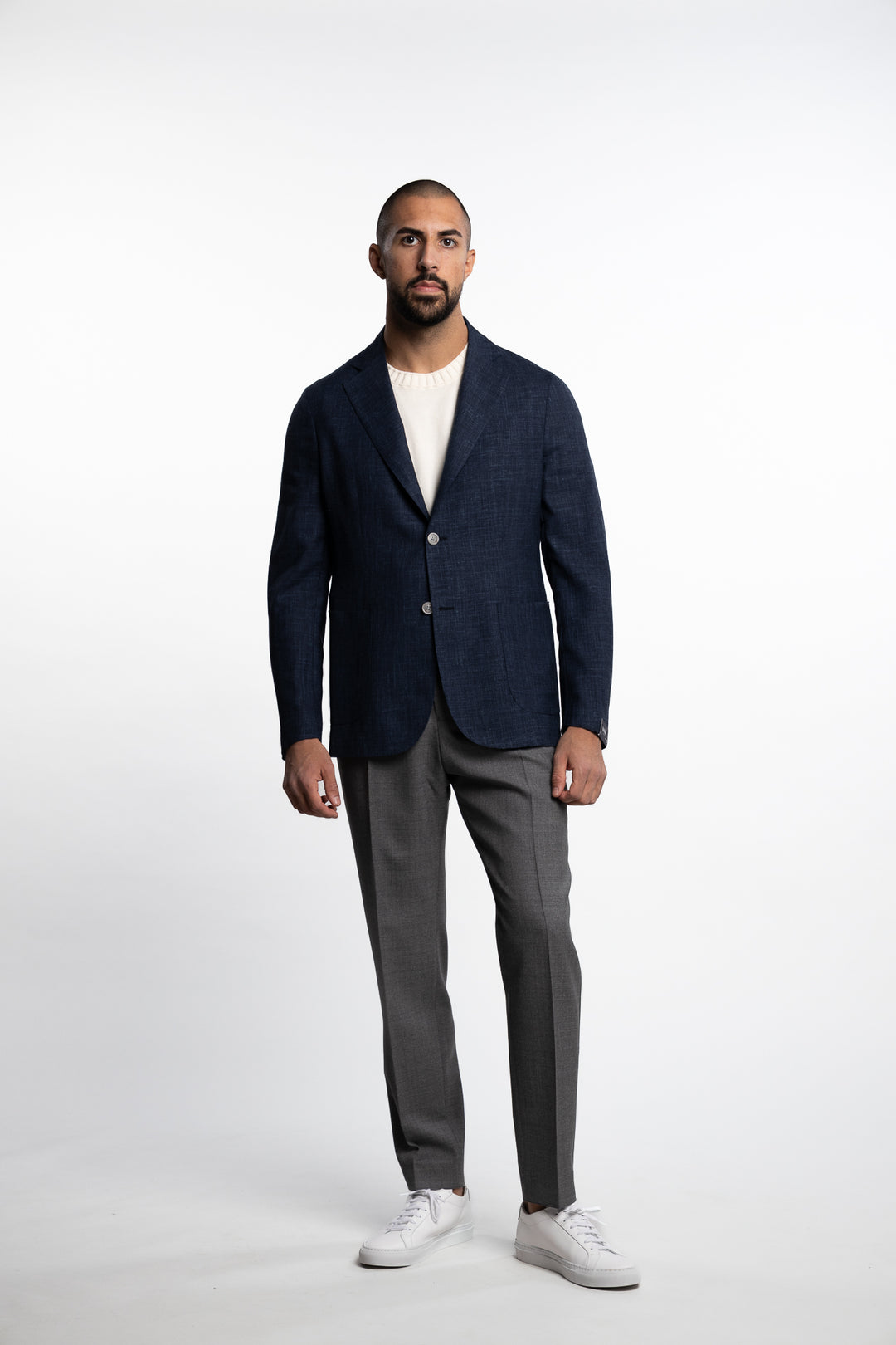 Wool/Silk/Linen Easywear Blazer Navy