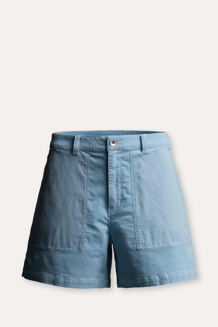 Bay blocked corduroy shorts - Light sky blue