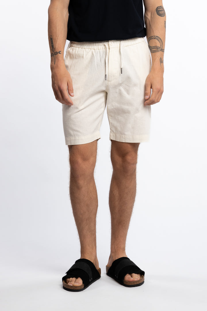 Barcelona Cotton/Linen Shorts Ecru