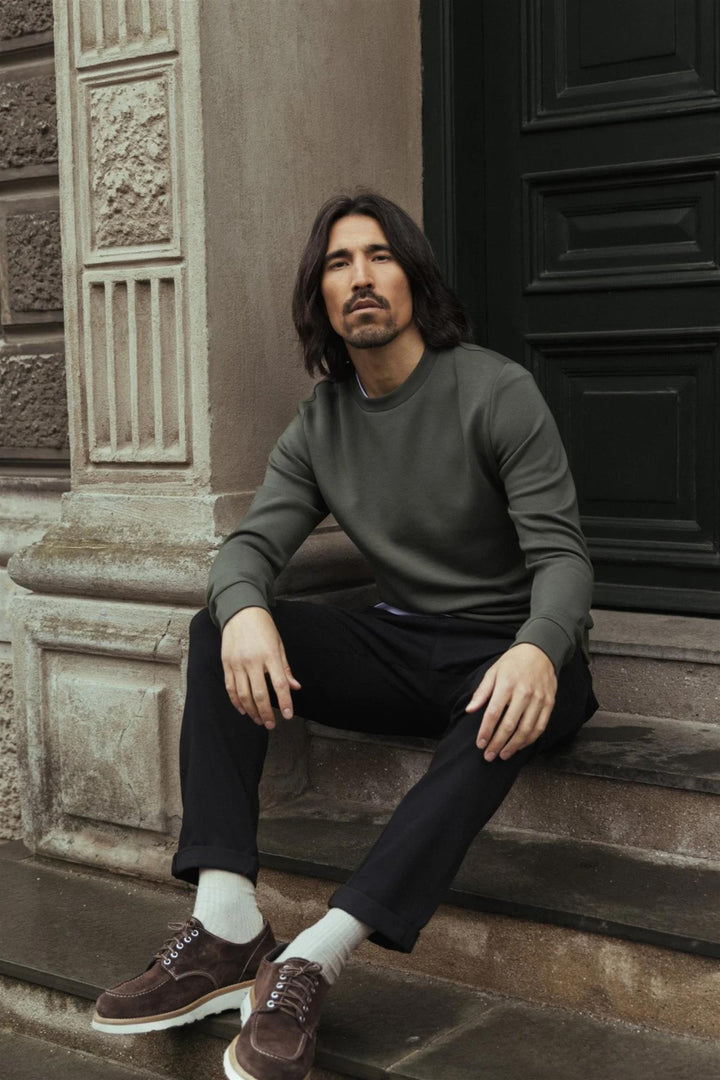 Abel Crew Neck Sweat Dk Army Green