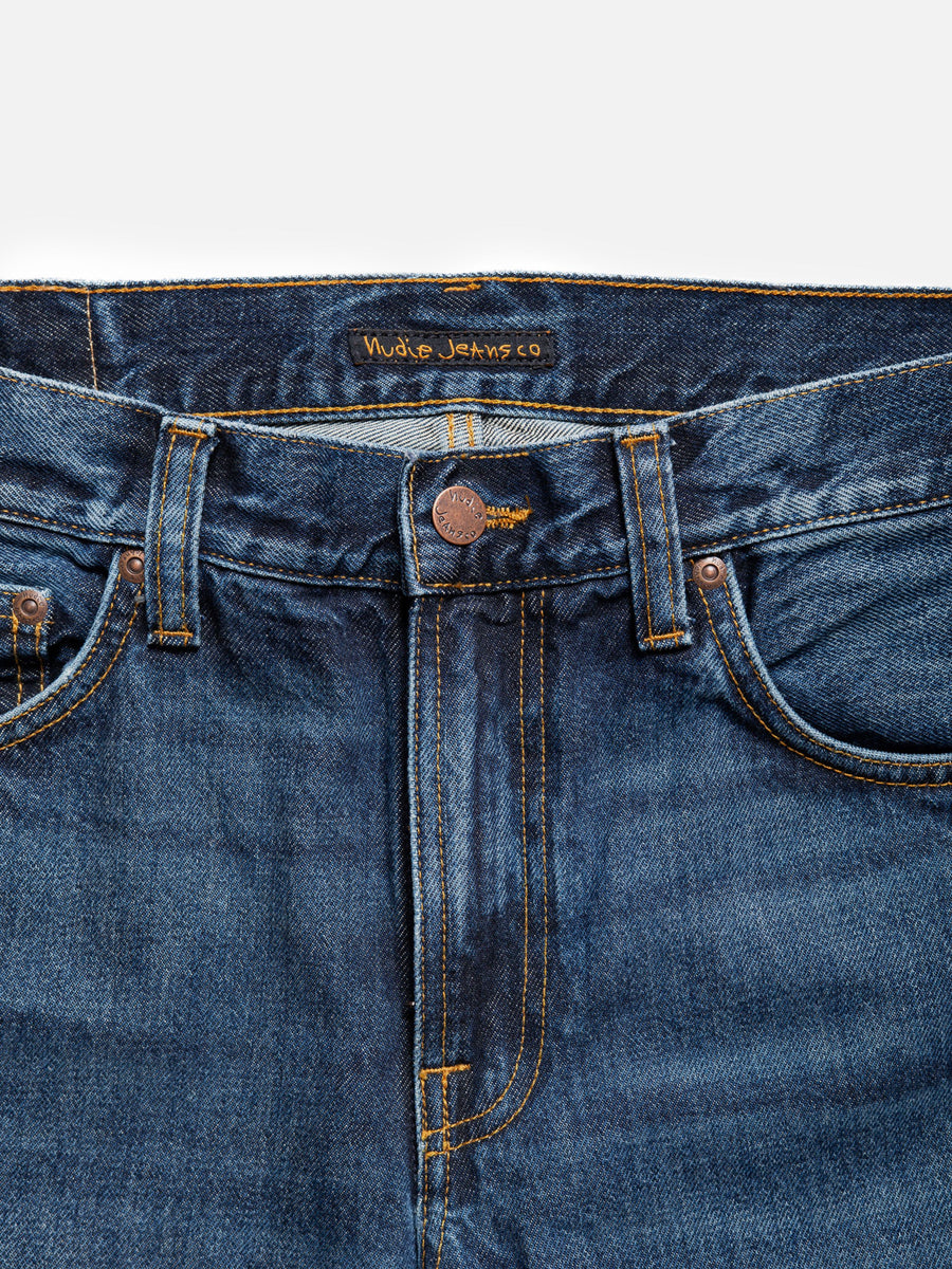 Gritty Jackson Straight Fit Jeans Blue Soil - detalj glidelås