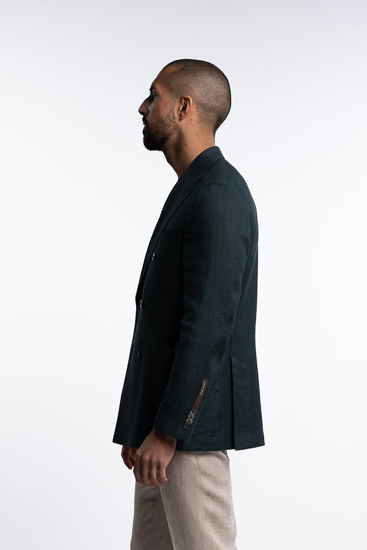 Farris Linen Patch Soft Blazer Green
