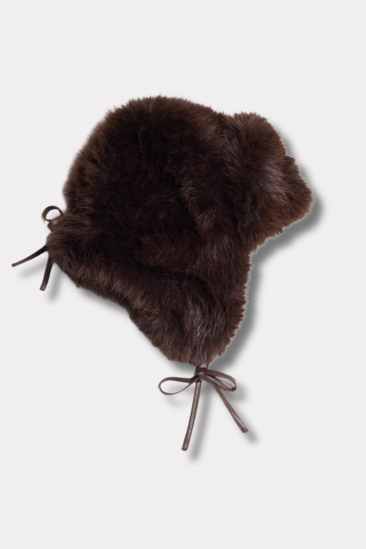 Furry Trapper Hat - Dk. Brown