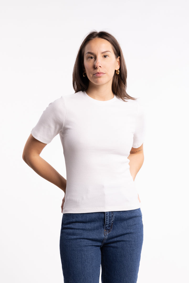 Pippa Rib Tee- Off-White