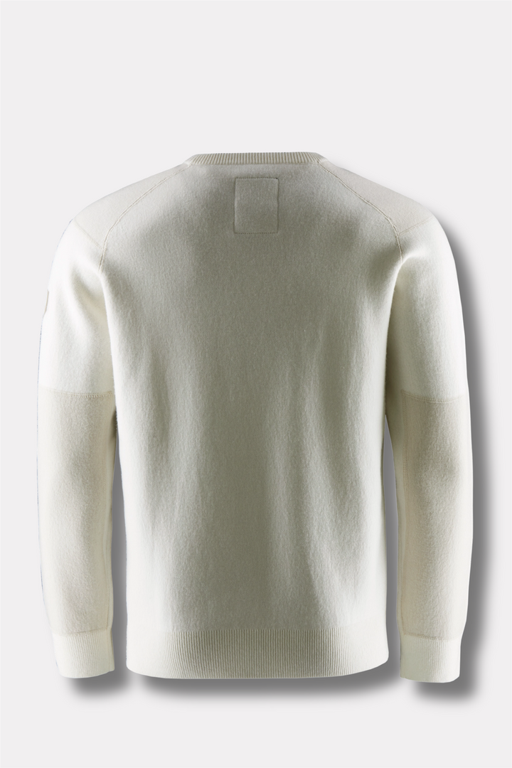Spine Knitted Crew Neck Off White