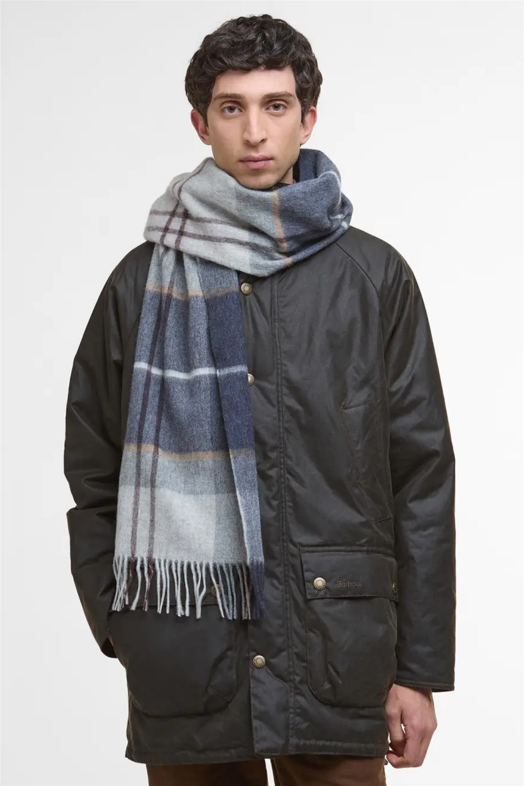 Carrbridge Tartan Scarf Grey Midnight Tartan