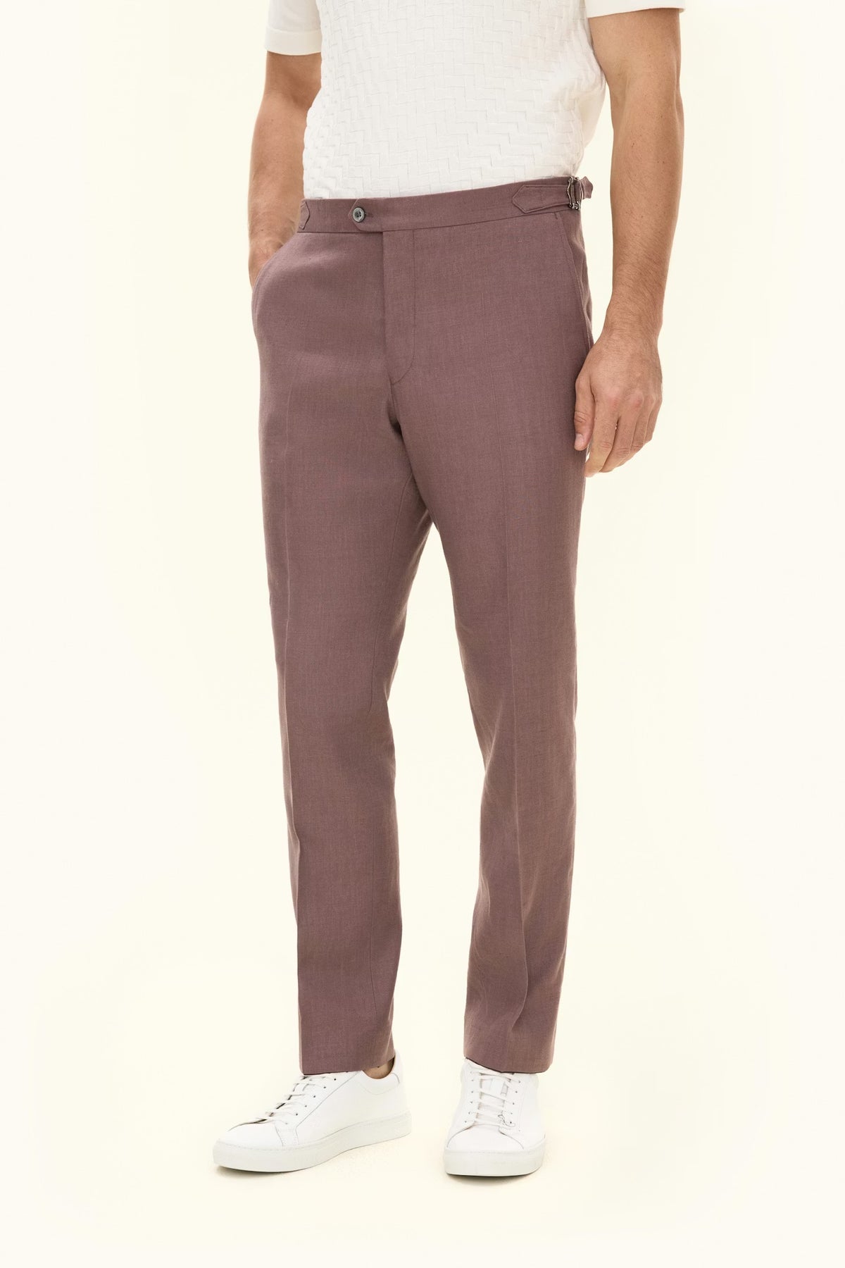 Dandy Side Adjusters Linen Trousers Purple