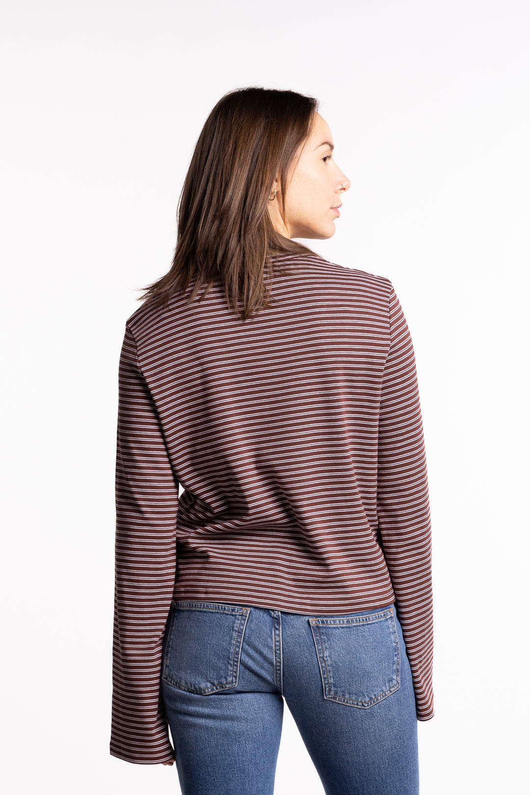 Street Stripe Long-Sleeve- Burgundy Stripe