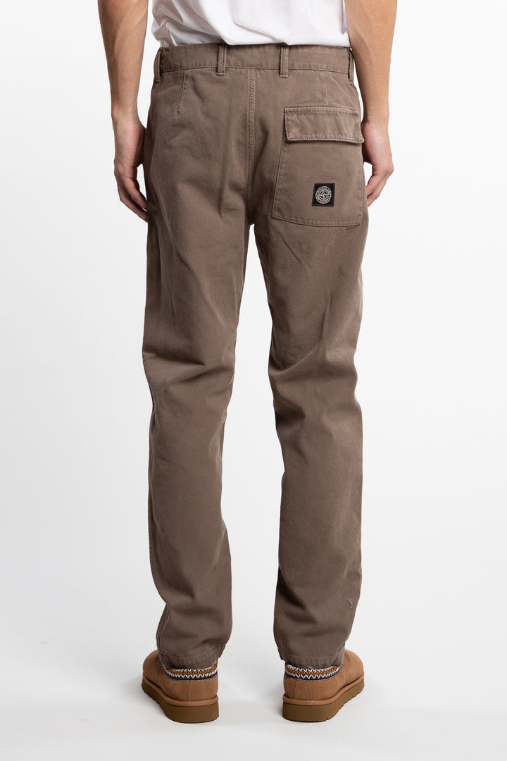 Panama Cotton ´OLD´ Effect Trousers Walnut Brown