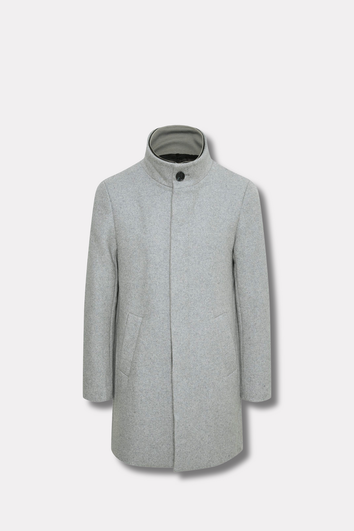 Harvey Classic Wool Coat Light Grey Melange