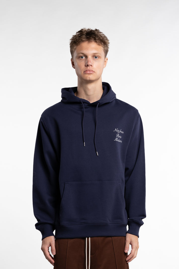 Le Hoodie Slogan Calligraphy Navy