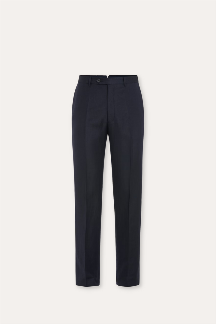 Del Regular Fit Wool/Linen Trousers Navy
