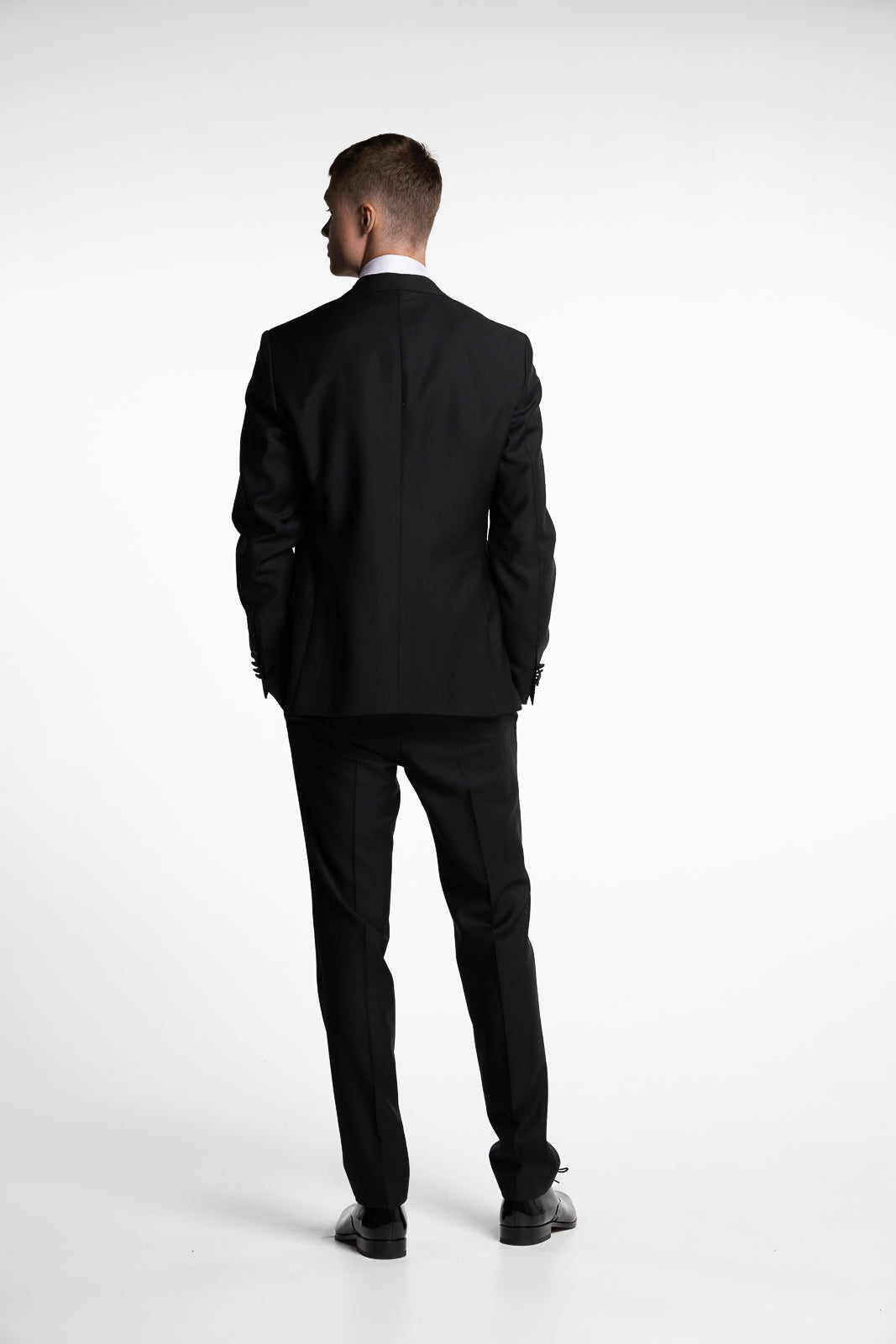 Denz Slim Fit Tuxedo Trousers Black