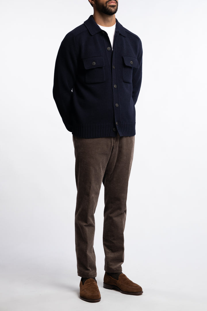 Super Geelong Jacket With Buttons And Shirt Collar Navy