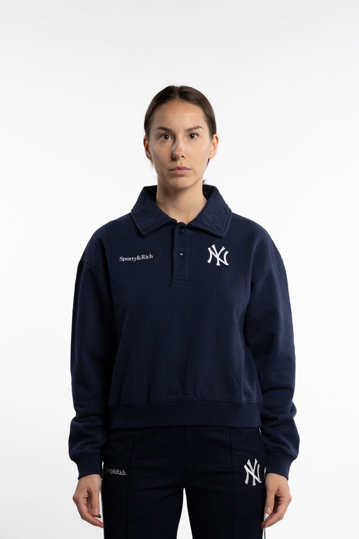 Yankees Serif Polo - Navy White