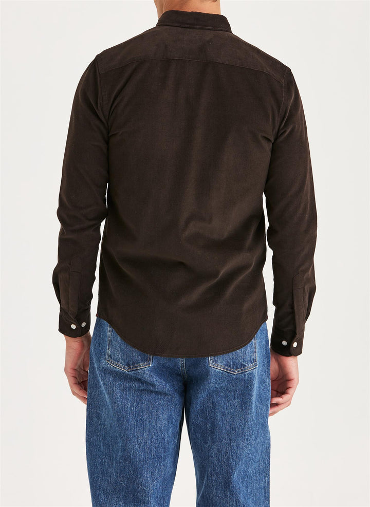 Douglas Slim Fit Cord Shirt Brown