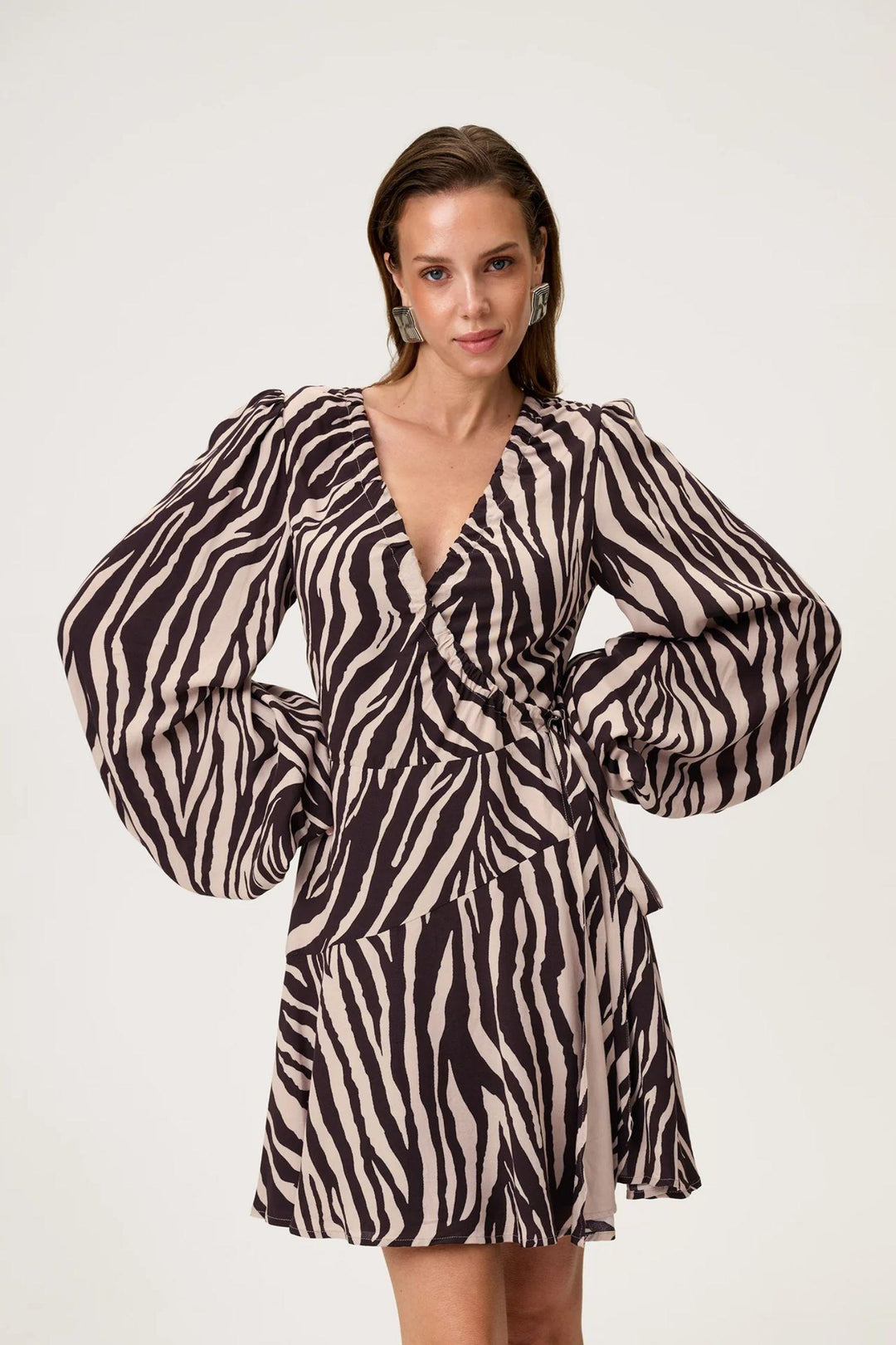Portofino Mini Dress- Brown Zebra