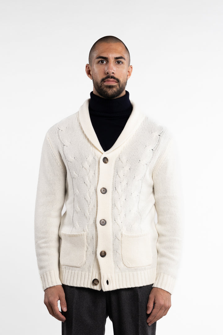 Nackington Shawl Cardigan Off-White