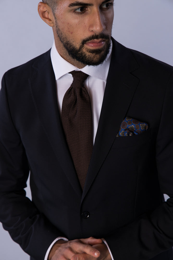 Wool Printed Hanky Blue/Navy