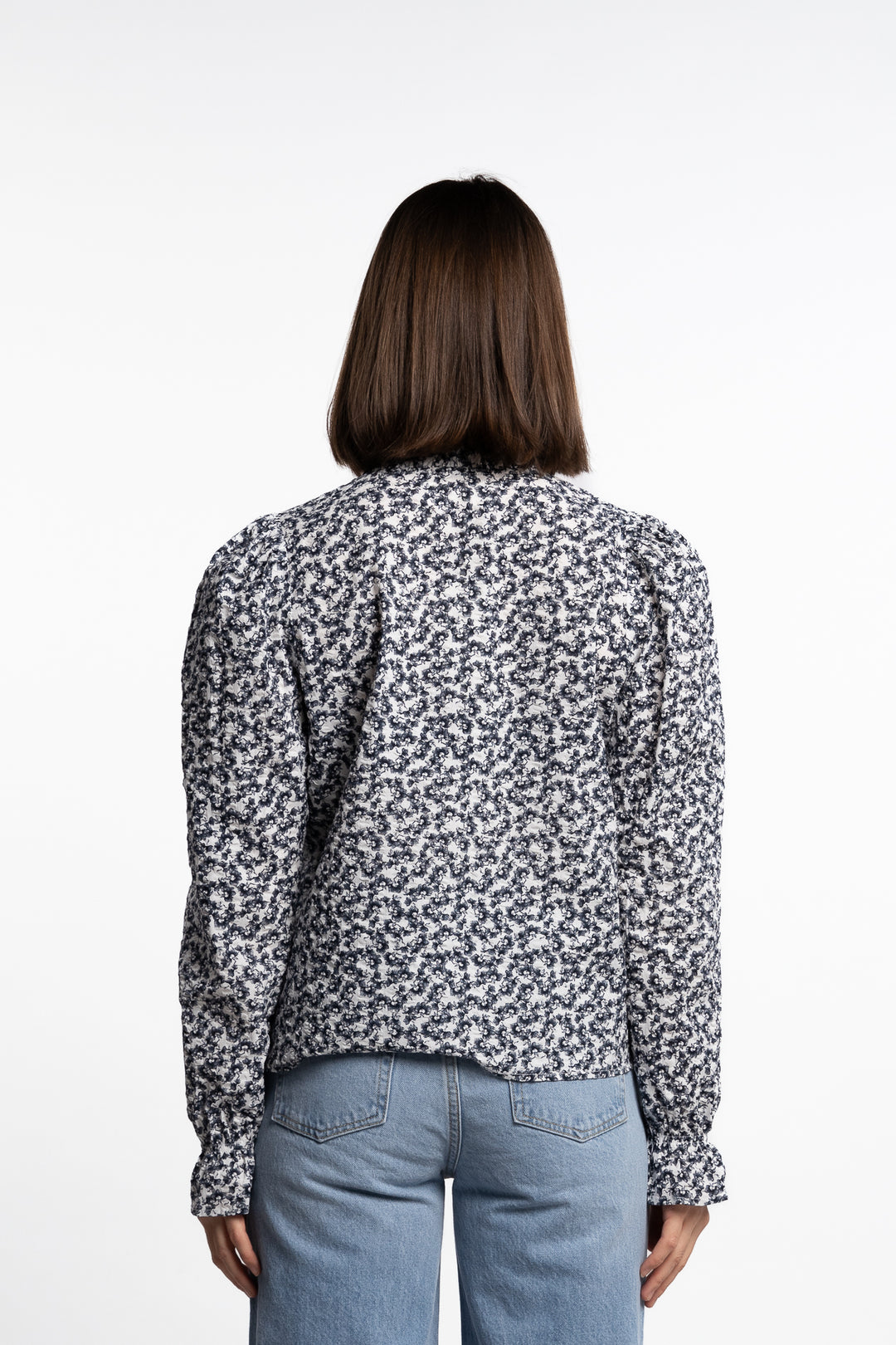 Jenny Blouse- Navy Rosehip Print