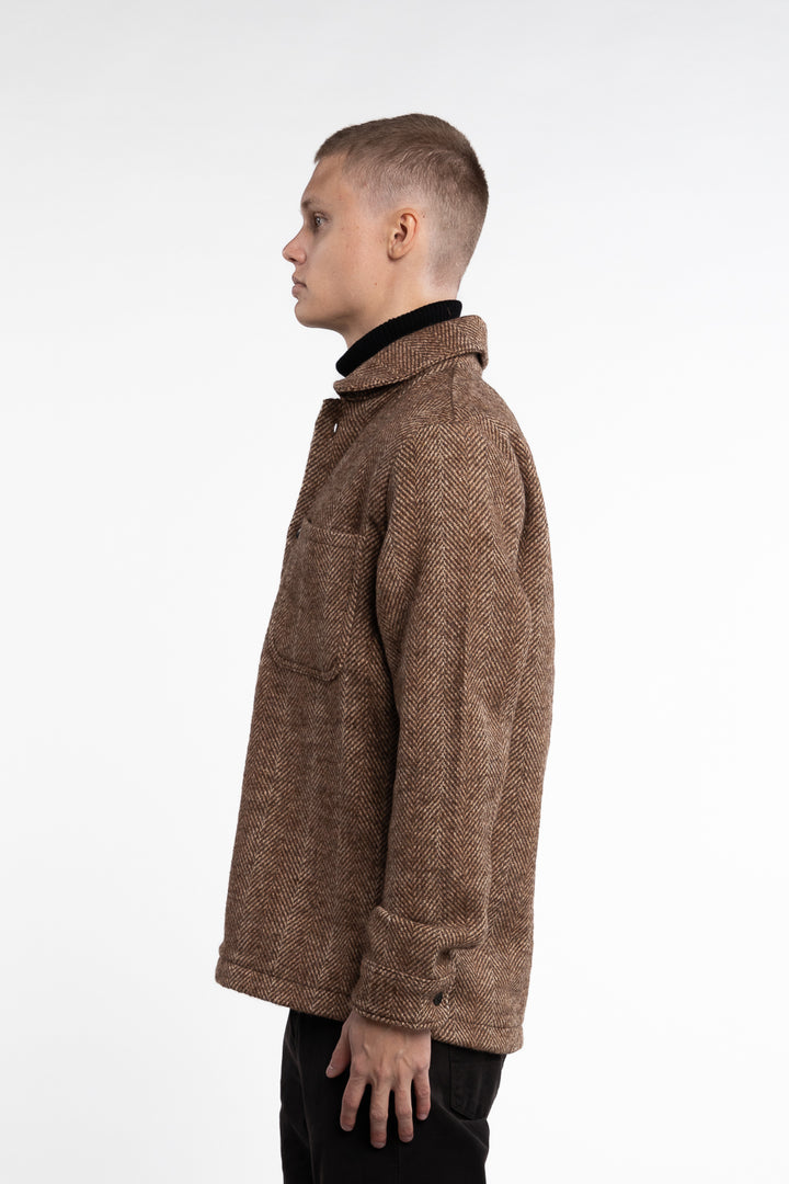 Milian Herringbone Overshirt Coffee Brown/Dark Sand