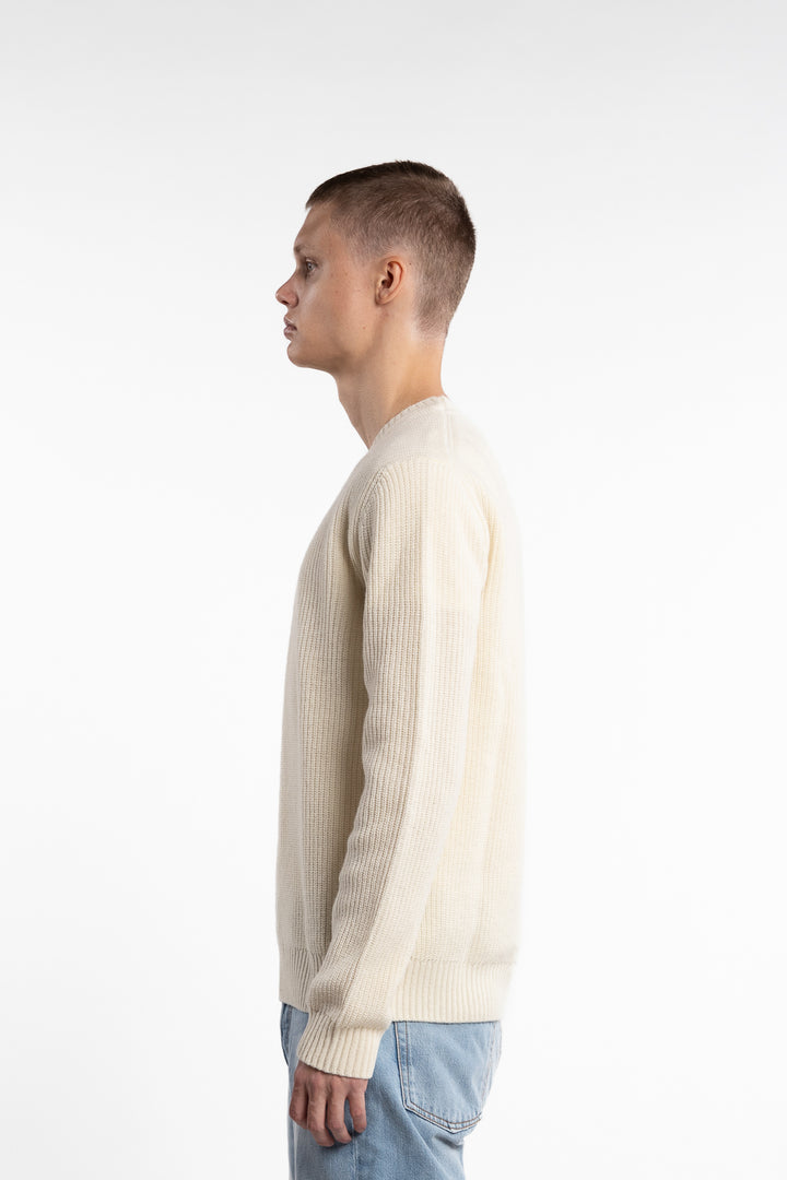 Merino Rib Knit Sweater Off White