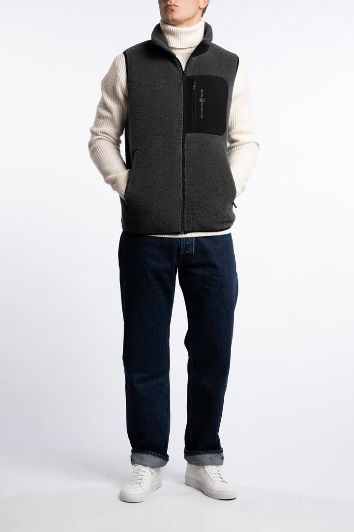 Bowman Pile Zip Vest Aurora Green