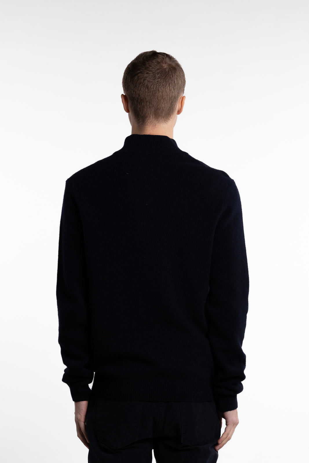 Karl Half-Zip Lambswool Knit Navy