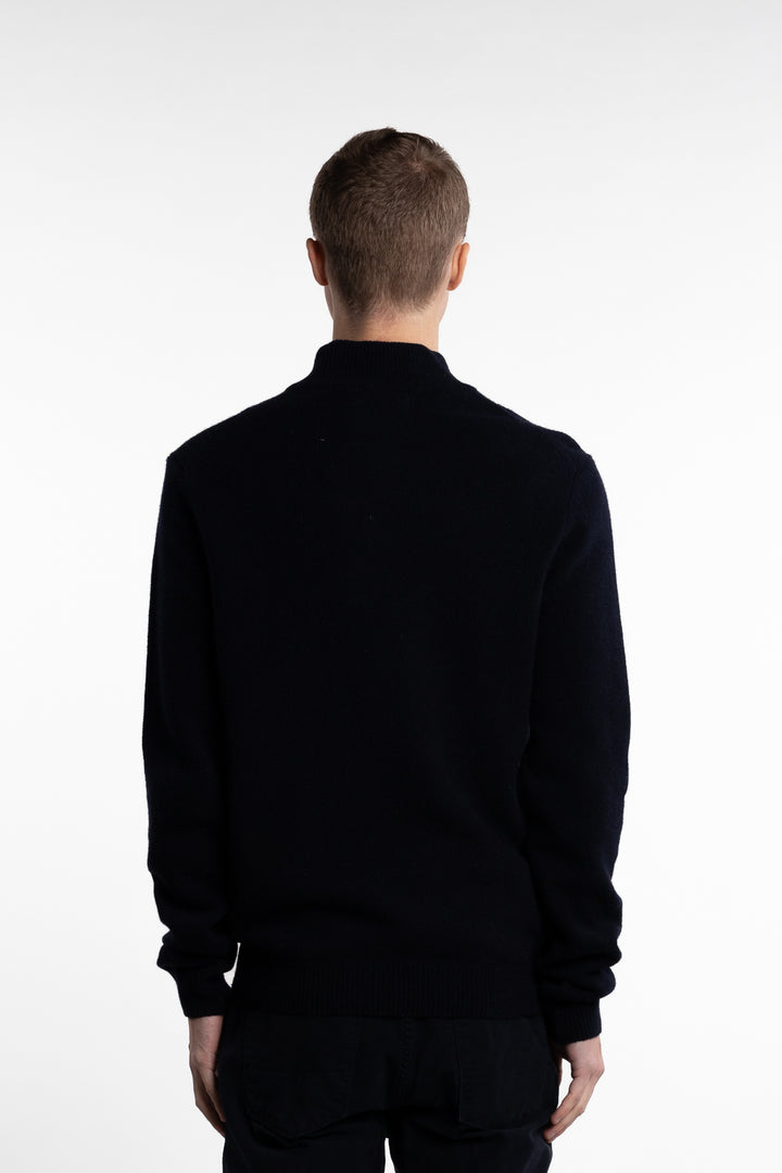 Karl Half-Zip Lambswool Knit Navy