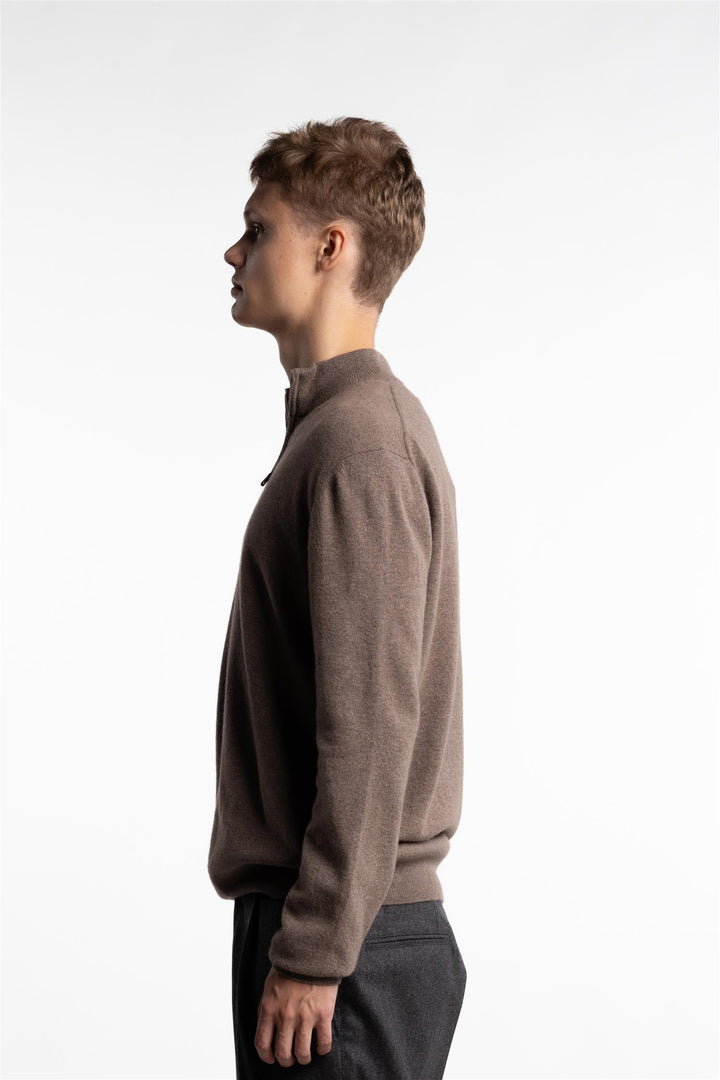 Patton Half Zip Walnut Beige