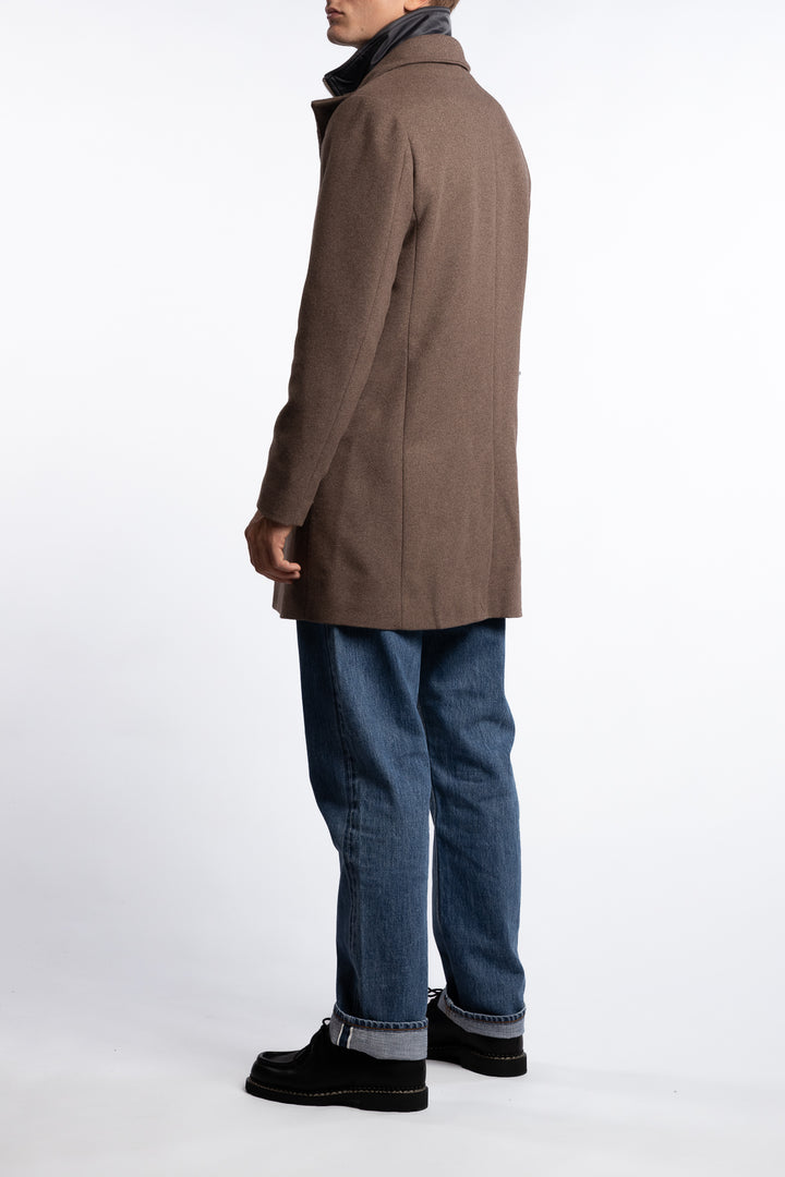 Harvey Classic Wool Coat Walnut