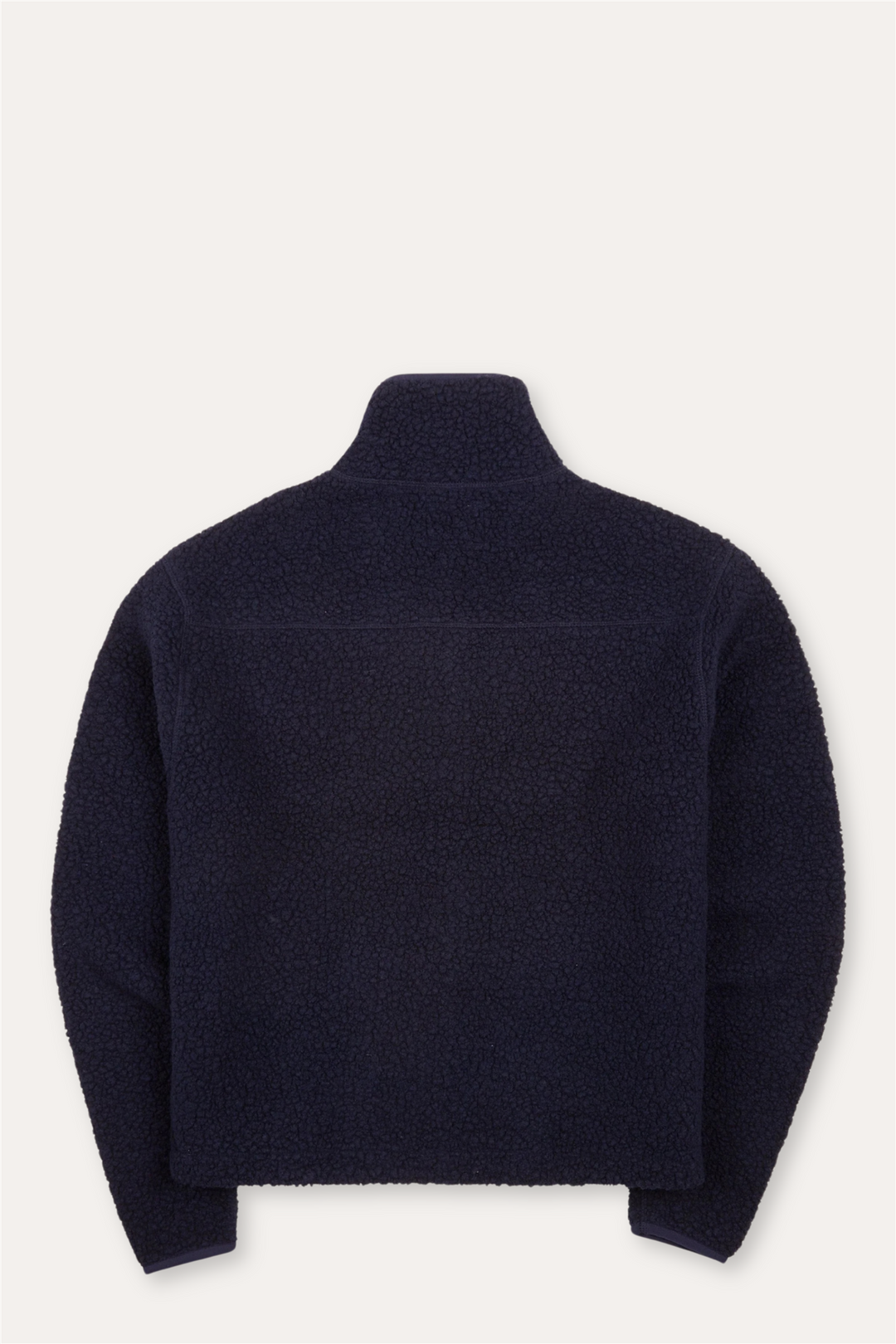 Boucle Wool Zip Fleece Jacket Navy