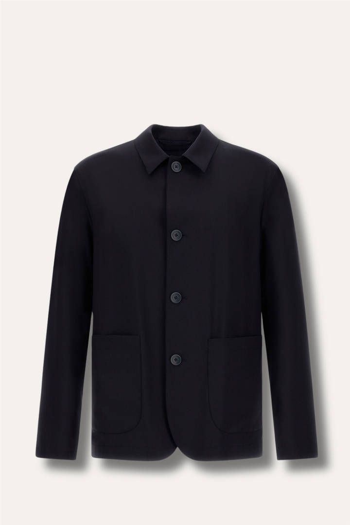 Light Stretch Wool Jacket Navy Blue
