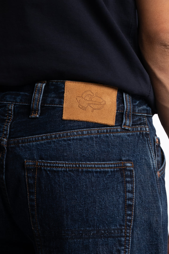 14,2 Oz 5-Pocket Mid-Waist Japanese Selvedge Denim Stone Wash