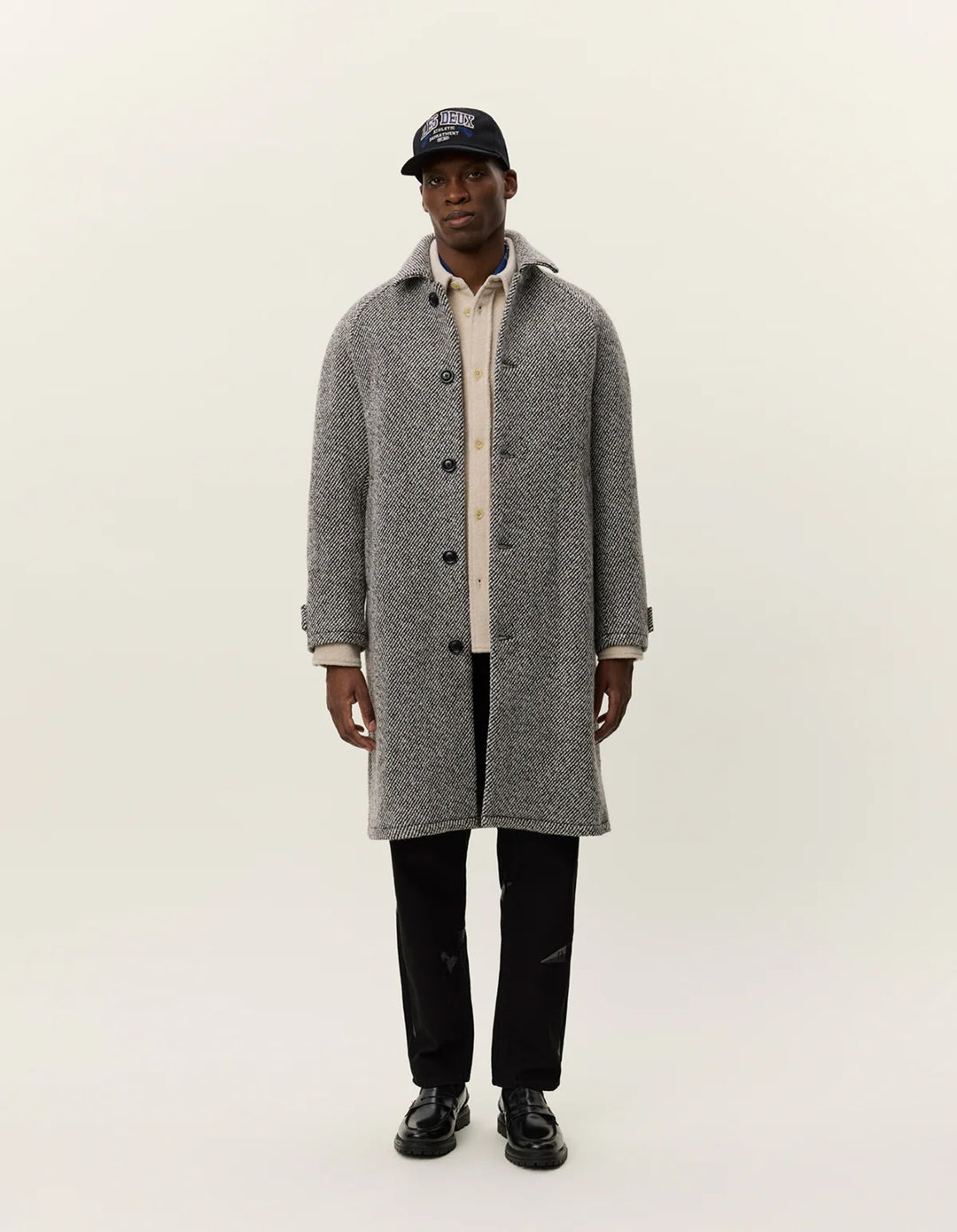 Michael Twill Wool Coat Salt Pepper