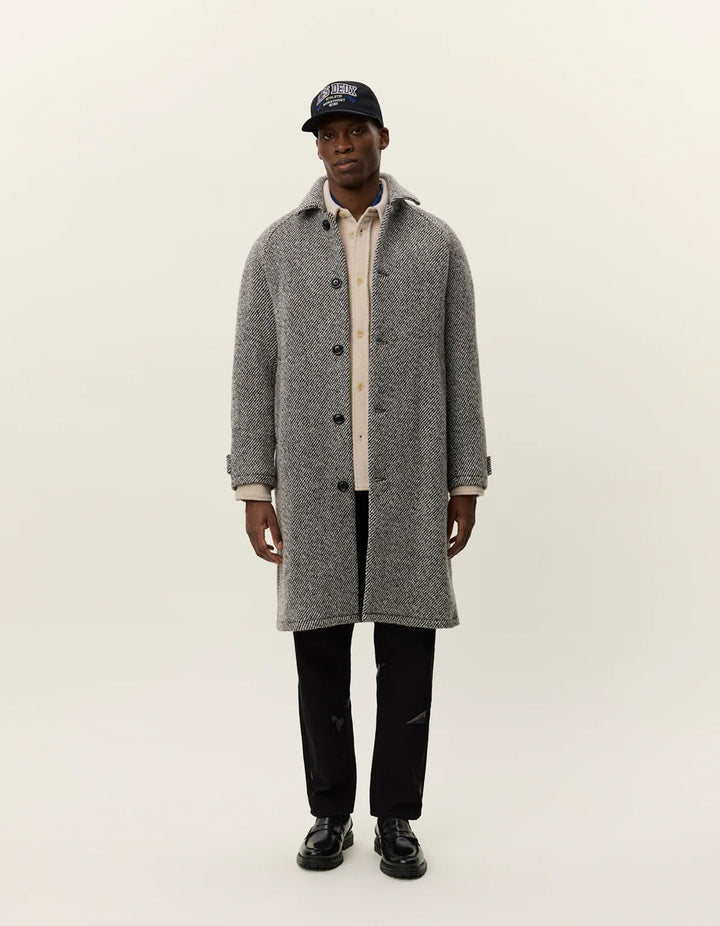 Michael Twill Wool Coat Salt Pepper