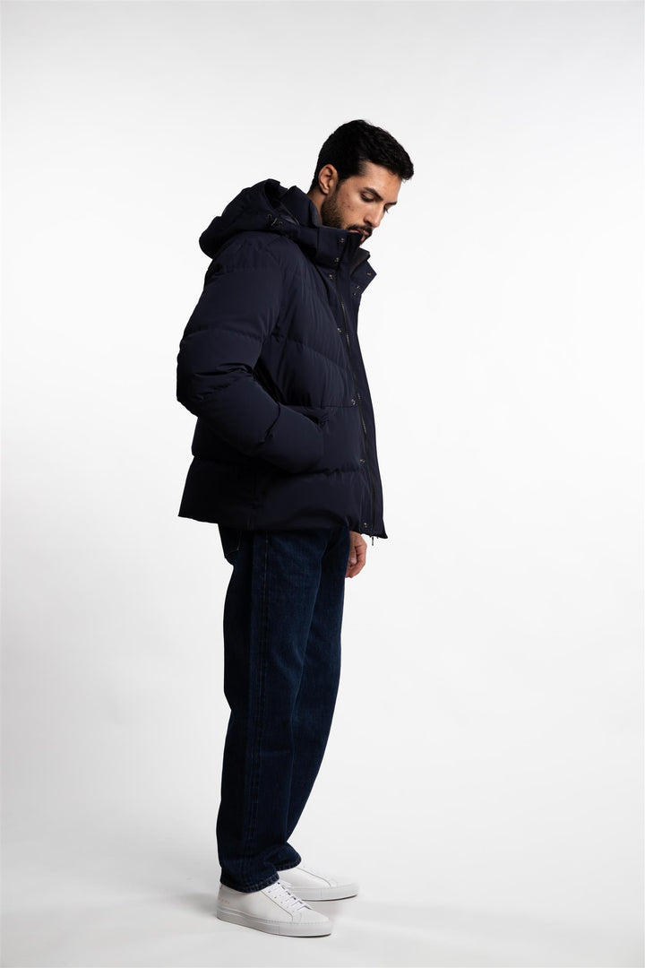 Woven Down Jacket Navy