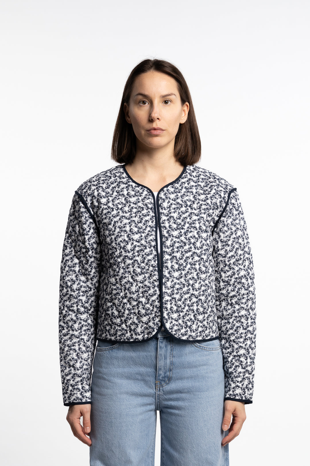 Elvera Jacket- Navy Rosehip Print