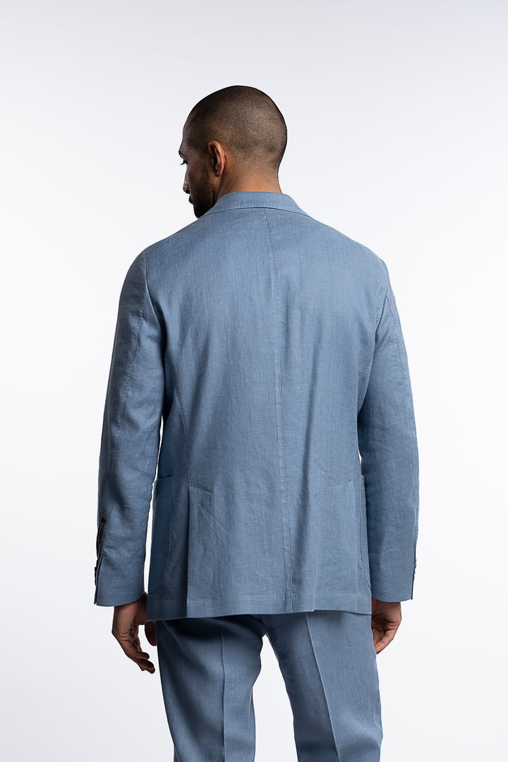 Farris Linen Patch Soft Blazer Smog Blue