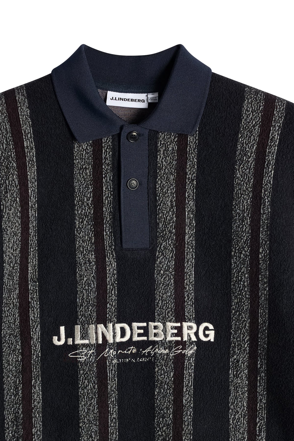 Bergman Jacquard Oversize Polo Garrett Polo Stripe Navy