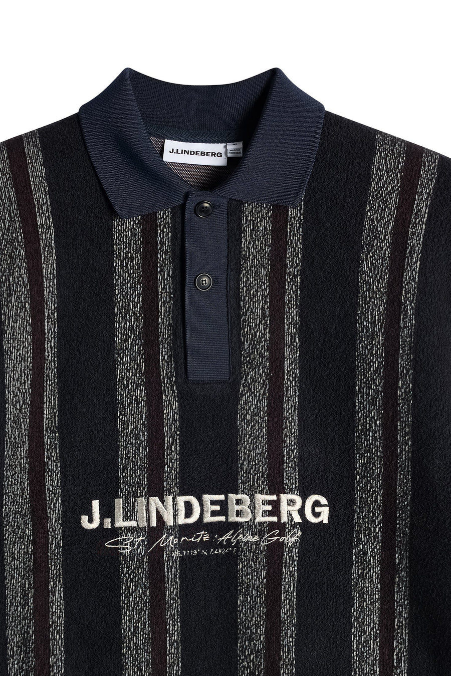 Bergman Jacquard Oversize Polo Garrett Polo Stripe Navy