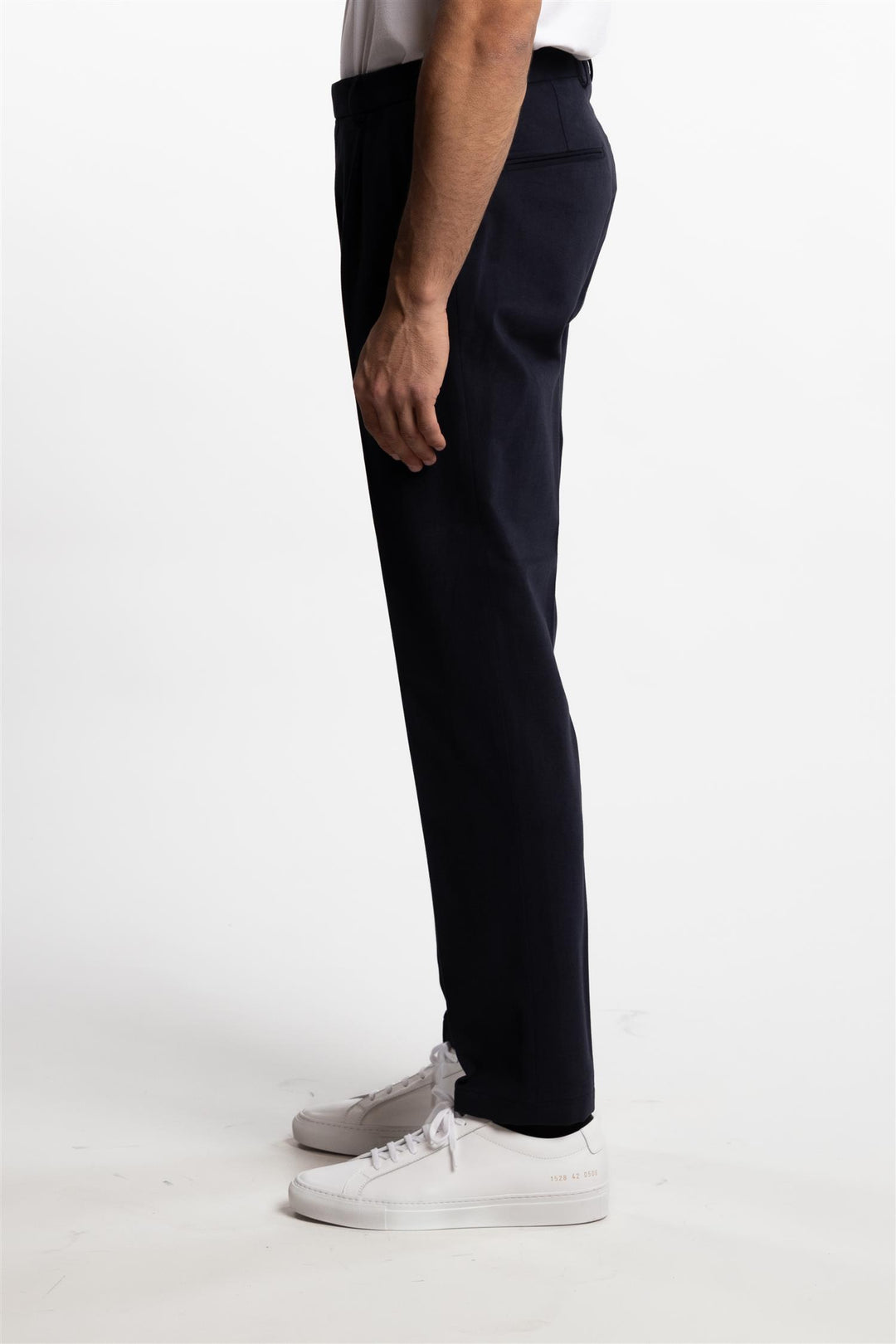 Parma Pleated Cotton Chinos Navy