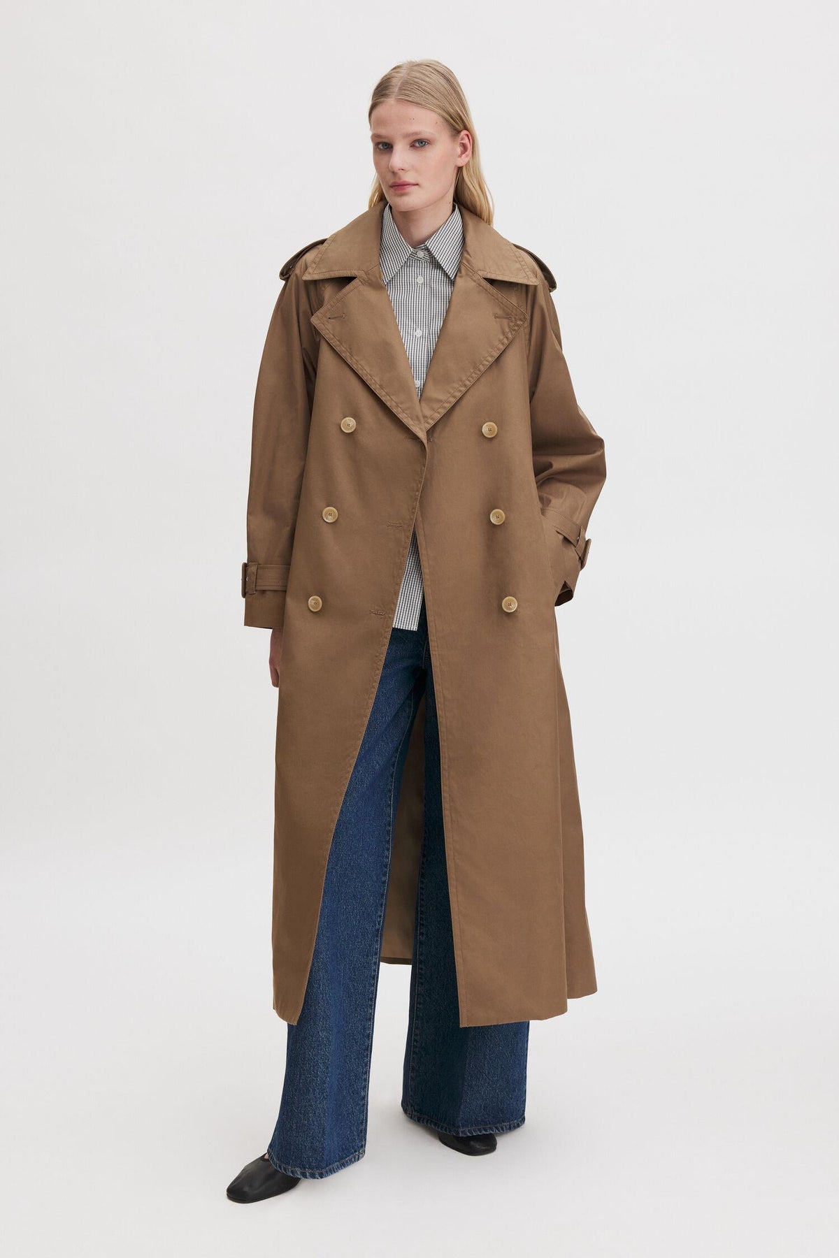 Cotton Trench Coat Taupe Beige