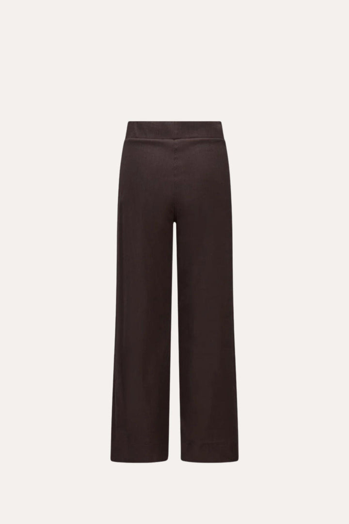 Molly Stretch Linen Pants Dark Brown