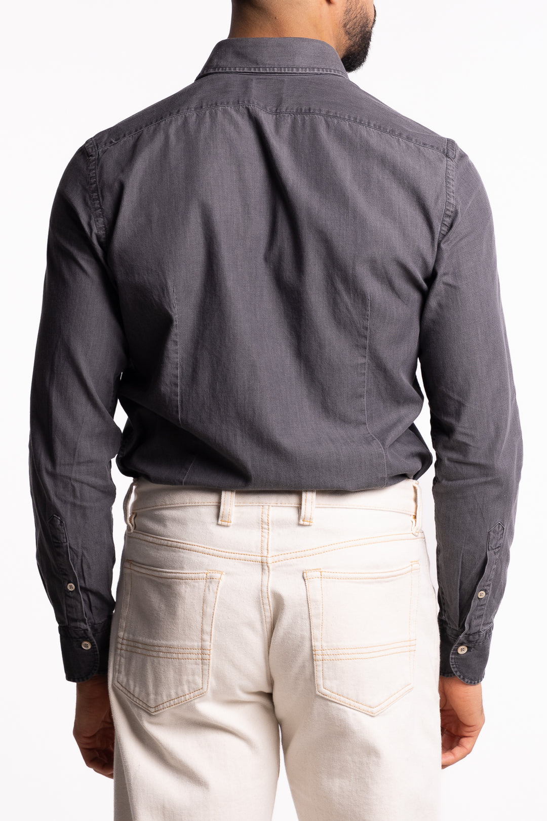 Cotton Chambray Shirt Light Grey Denim