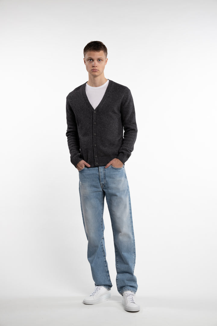 Karl Lambswool Cardigan Dk. Grey