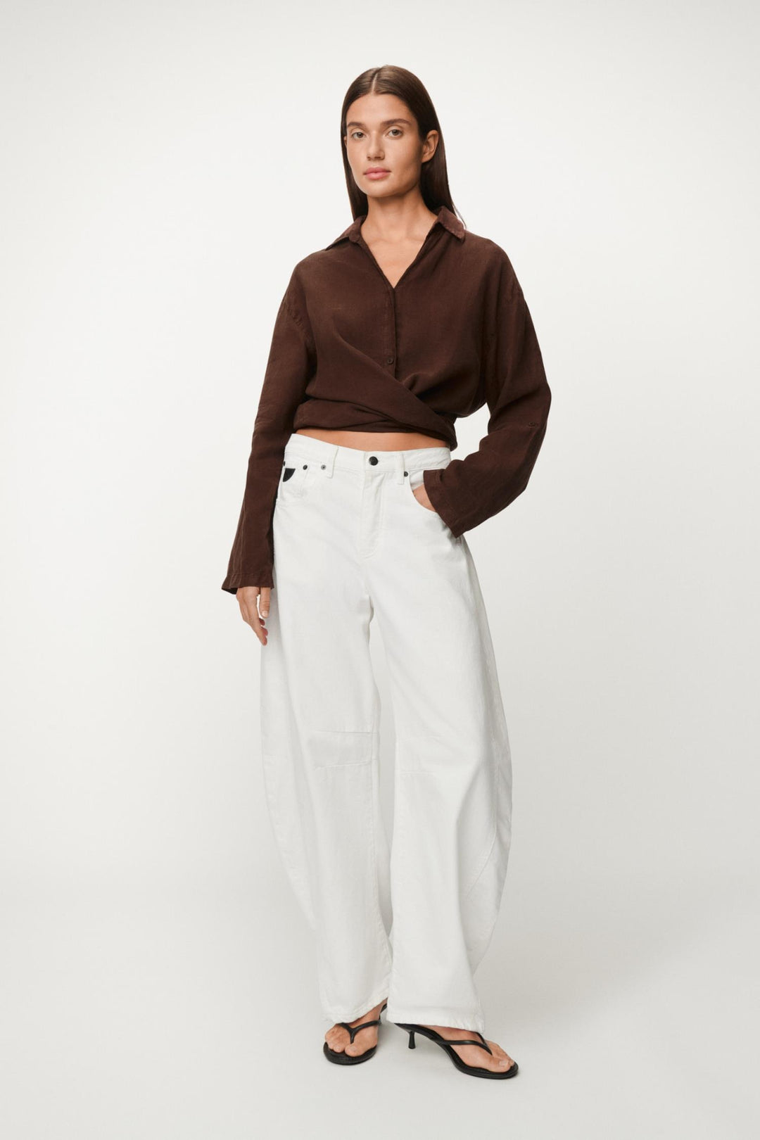 Pia Linen Shirt - Chocolate Martini