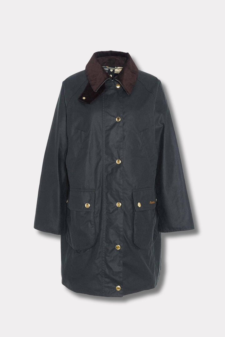 Long Beadnell Wax Jacket- Sage