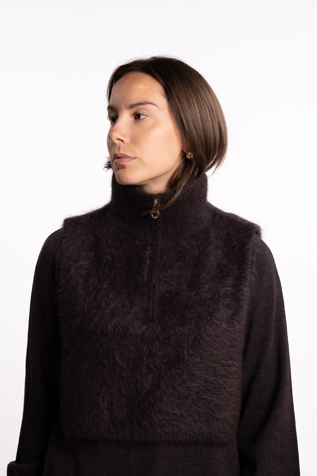Belinda Chunky High Neck- Dark brown