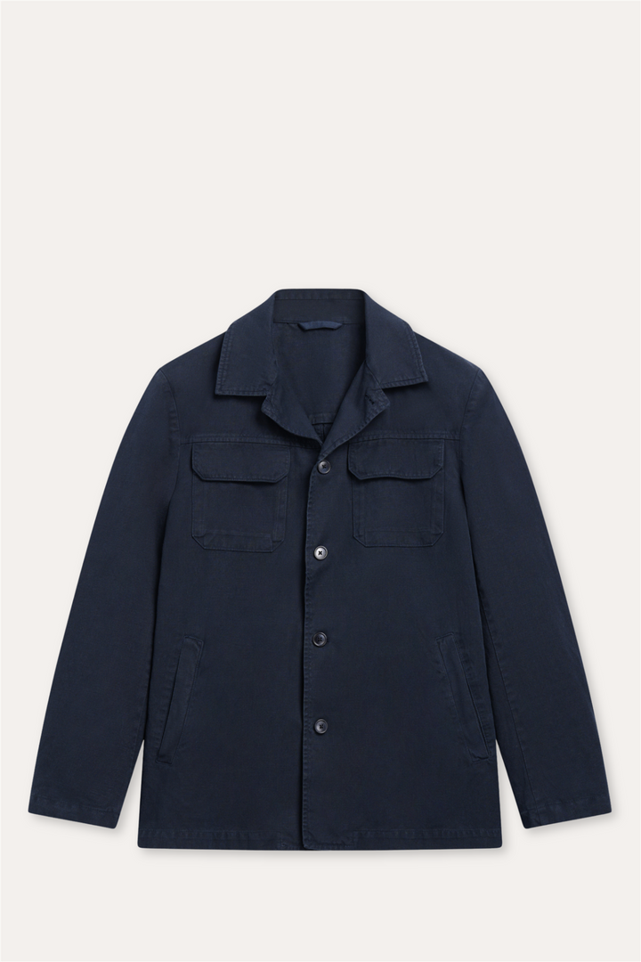 Salinas Cotton/Linen Jacket Midnight Blue